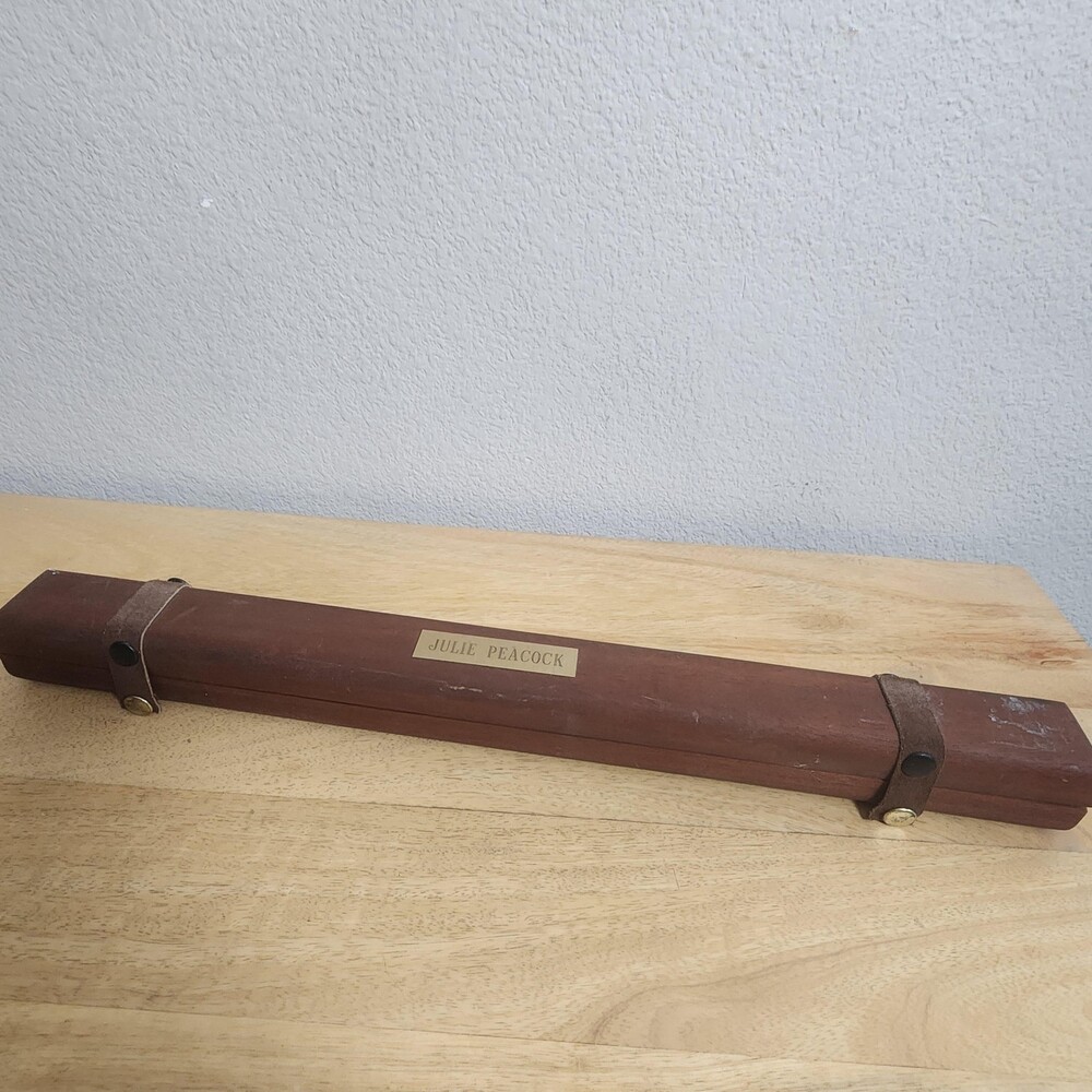 Hall Crystal Flute In G Clear Open Hole Fife Wood Case Hand Painted Floral USA